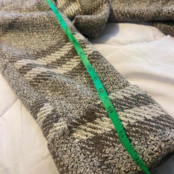 Burberry Alpaca Blend Tweed Wrap Fringe Belted Plaid Check Coat - Picture 10 of 14